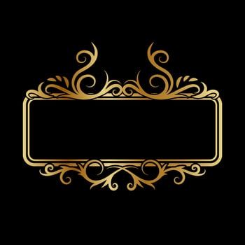 elegant vintage frame, gold border, vector ornament