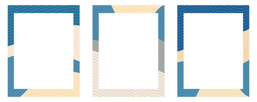 Fluid Japanese texture frame. Vintage asian poster with waves on a background vector