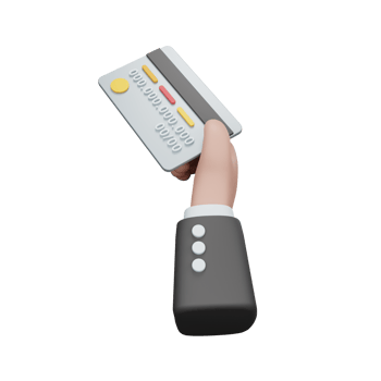 3d rendering hand holding debit payment card isolated useful for ecommerce or business online design png