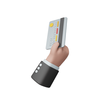 3d rendering hand holding debit payment card isolated useful for ecommerce or business online design png