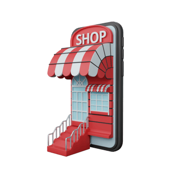 3d rendering shopping online on smartphone isolated useful for ecommerce or business online design png