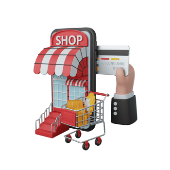 3d rendering online payment for ecommerce or online shop isolated useful for business online design png