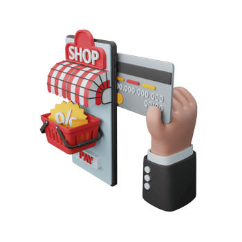 3d rendering online payment for ecommerce or online shop isolated useful for business online design png