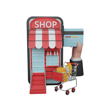 3d rendering online payment for ecommerce or online shop isolated useful for business online design png