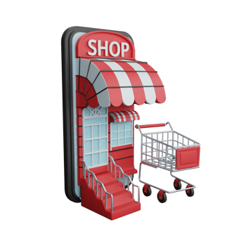 3d rendering shopping online on smartphone isolated useful for ecommerce or business online design png