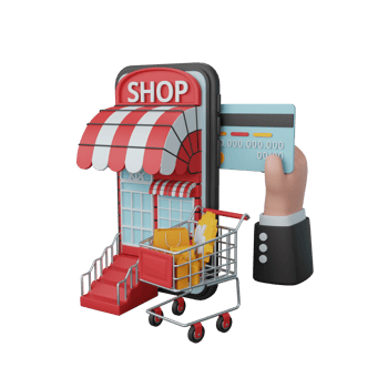 3d rendering online payment for ecommerce or online shop isolated useful for business online design png