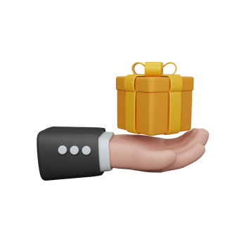 3d rendering hand hold gift box isolated useful for ecommerce or business online design png