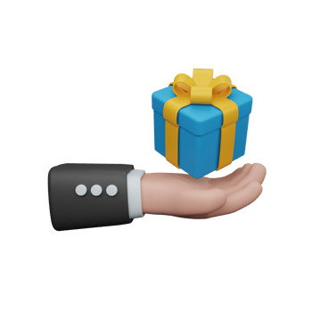 3d rendering hand hold gift box isolated useful for ecommerce or business online design png