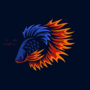 Betta Fish Logo Design Vector Template