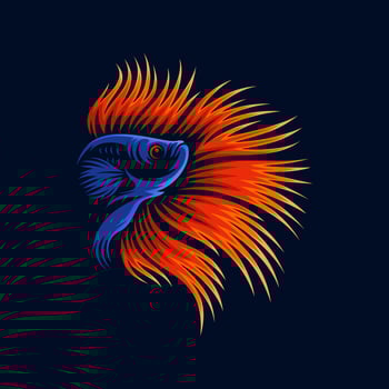 Betta Fish Logo Design Vector Template