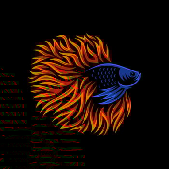 Betta Fish Logo Design Vector Template