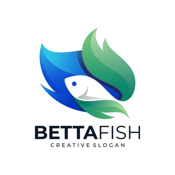 Betta Fish Logo Design Vector Template