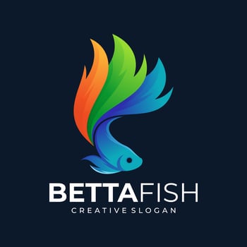 Betta Fish Logo Design Vector Template