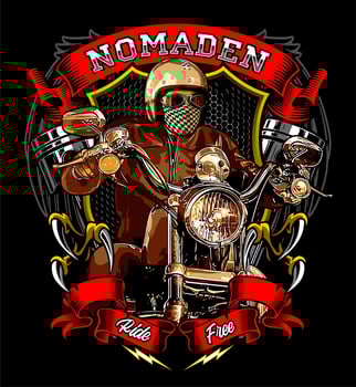biker and eagle claws vector