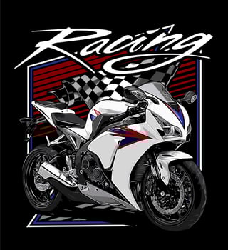 white sport motorbike vector