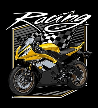 yellow sport motorbike vector
