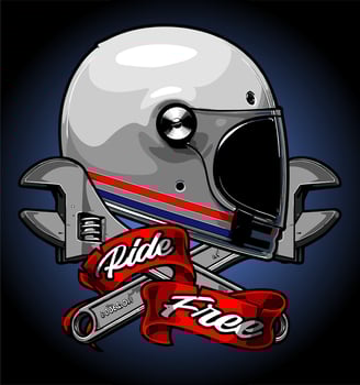 full face retro helmet, vector