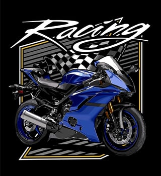 blue sport motorbike vector