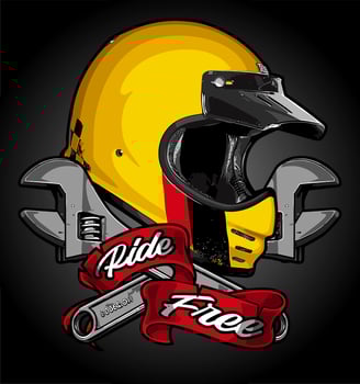 full face retro helmet vector