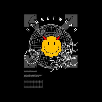 Streetwear t-shirt design, suitable for screen printing, jackets and others vector