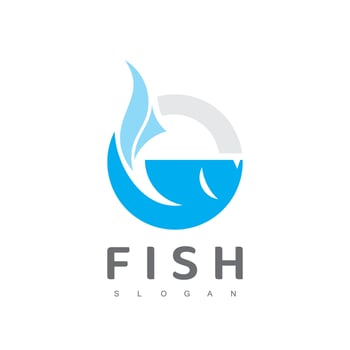 Fish Logo Design Template, Seafood restaurant Logotype, Fish Farm Icon vector
