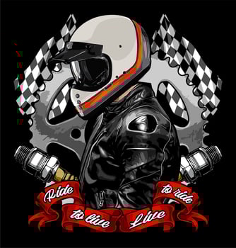 biker with sprocket vector