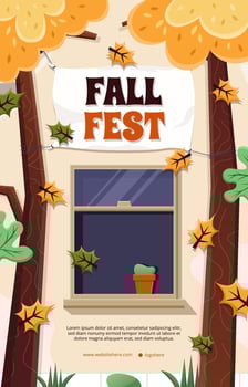 Fallen Leaves Festival Poster vector