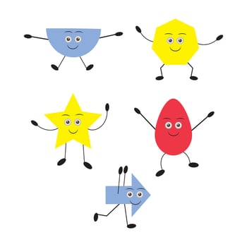 Educational learning the shapes set. Understanding of geometry poster for teaching and learning in school. Vector illustration.