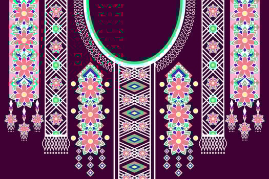 Geometric ethnic oriental ikat pattern traditional Design for background,carpet,wallpaper,clothing,wrapping,Batik,fabric,Vector illustration.embroidery style. vector