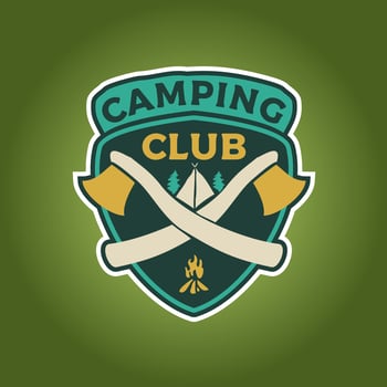 Badge Emblem Vintage Colorful Design Camping Club vector