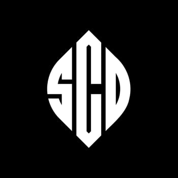 SCD circle letter logo design with circle and ellipse shape. SCD ellipse letters with typographic style. The three initials form a circle logo. SCD Circle Emblem Abstract Monogram Letter Mark Vector. vector