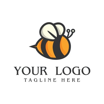 bee logo design free vector