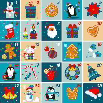 December advent calendar. vector