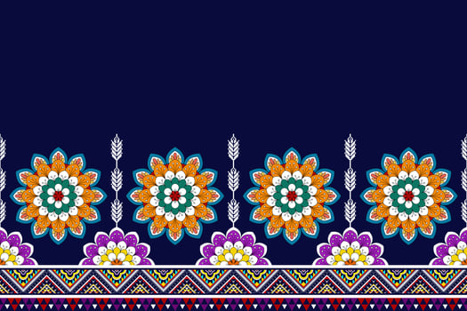 Ikat abstract geometric mandala ethnic seamless pattern design. Aztec fabric carpet mandala ornaments textile decorations wallpaper. Tribal boho native mandalas turkey traditional embroidery vector
