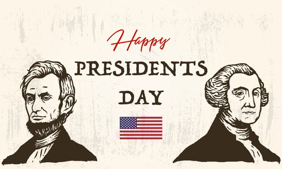 Happy Presidents day in United States. Washington's Birthday. Federal holiday in America. Celebrated in February. Poster, banner and background vector
