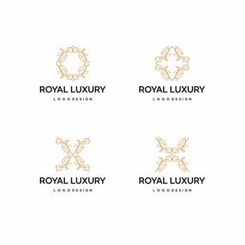Elegant logo design with luxury theme and gold color vector