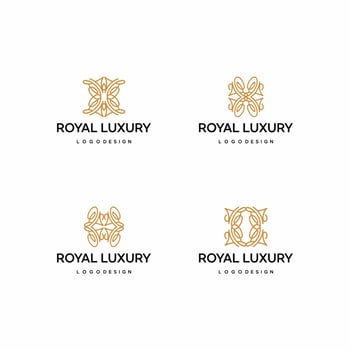 Elegant logo design with luxury theme and gold color vector