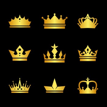 Crown Icon Set vector