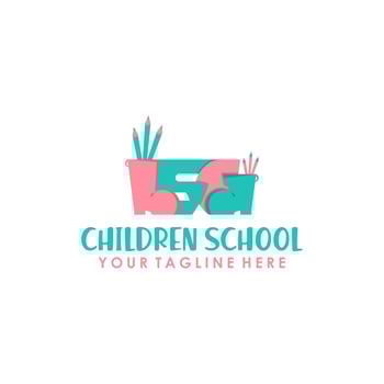 LSG Initial Children School Logo Design vector