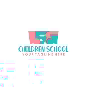 LSG Initial Children School Logo Design vector