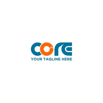 Core with eagle head in negative  space logo sign design vector