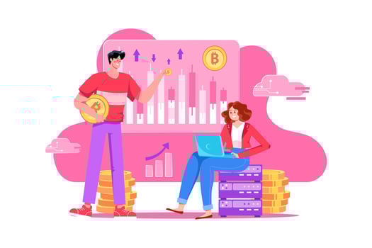 Blockchain Solution Illustration concept vector