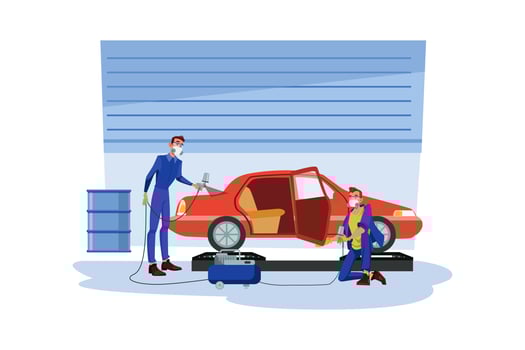Car Painting Illustration concept vector