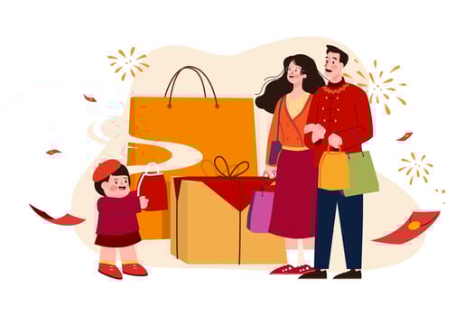 Chinese New Year Illustration concept. Flat illustration isolated on white background vector