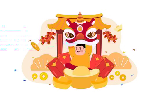 Chinese New Year Illustration concept. Flat illustration isolated on white background vector