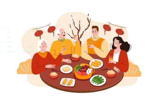 Chinese New Year Illustration concept. Flat illustration isolated on white background vector