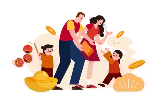 Chinese New Year Illustration concept. Flat illustration isolated on white background vector