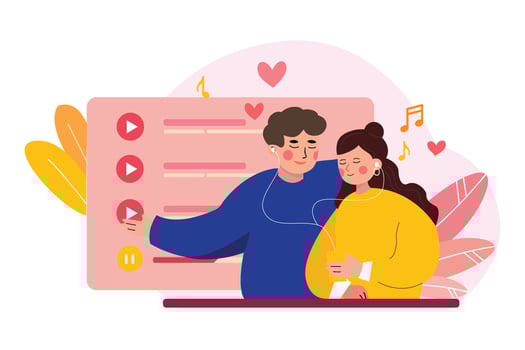 Happy Valentine Day Illustration concept. Flat illustration isolated on white background vector