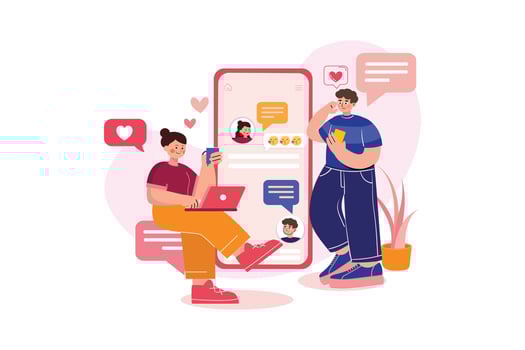 Happy Valentine Day Illustration concept. Flat illustration isolated on white background vector