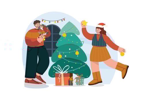 Christmas Illustration concept. Flat illustration isolated on white background vector